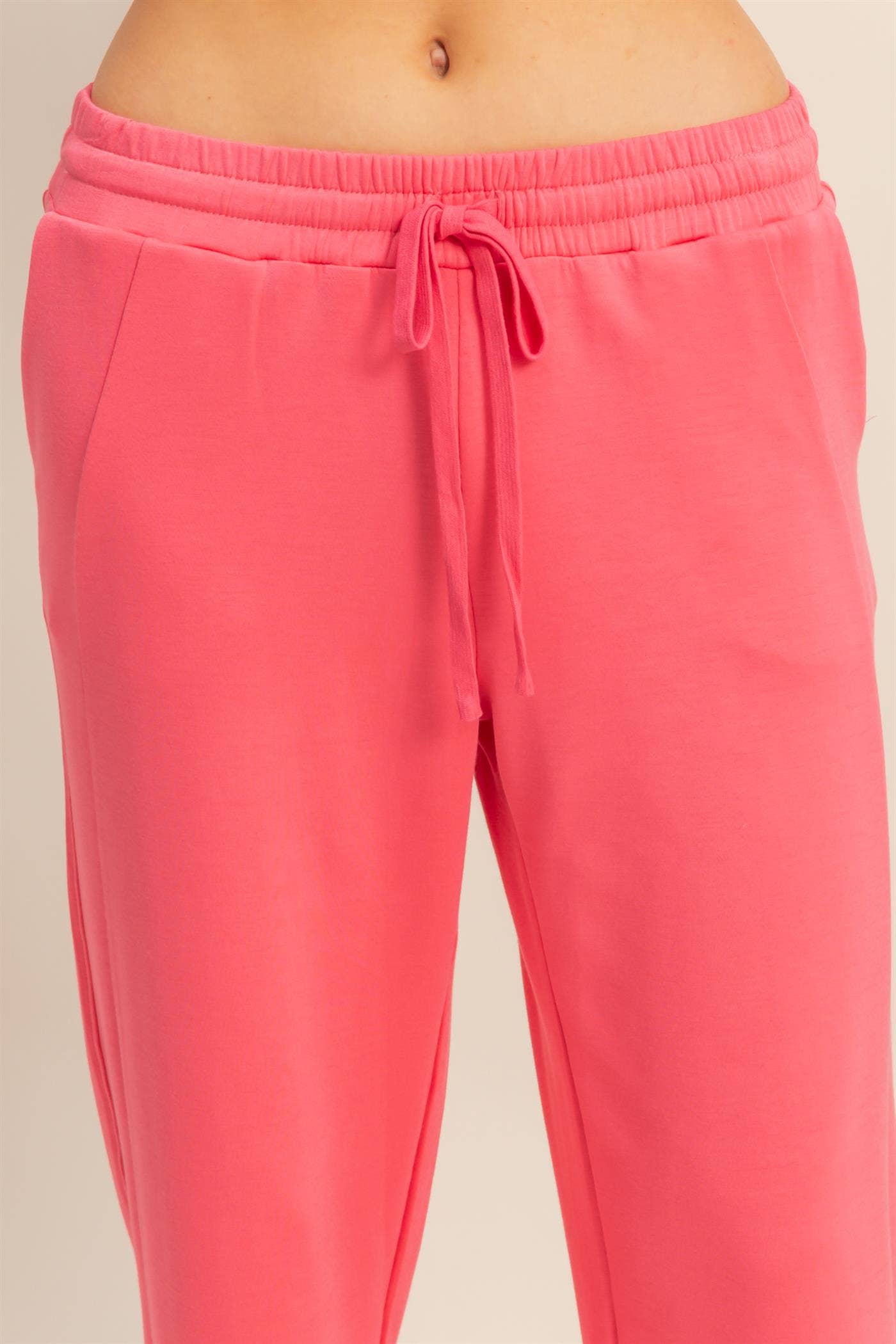 Scuba Wide-Leg Drawstring Sweatpants