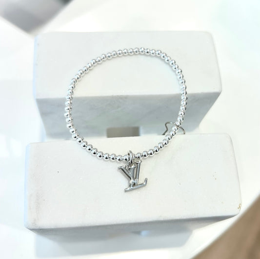 Silver LV Logo Bracelet