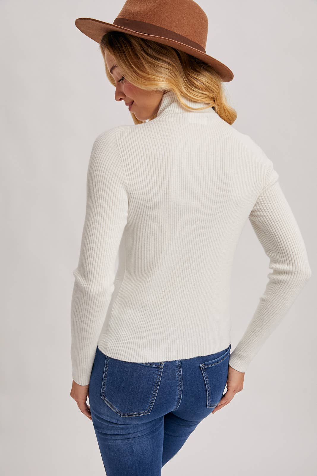 Kara Mock Neck Ribbed Top