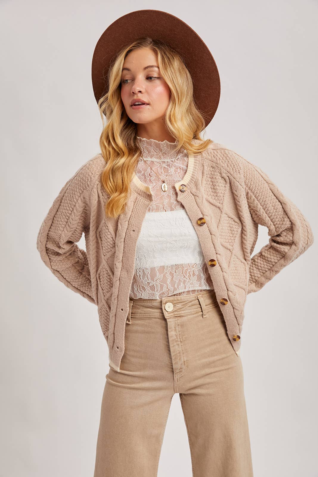 Aubrey Cable-Knit Cardigan