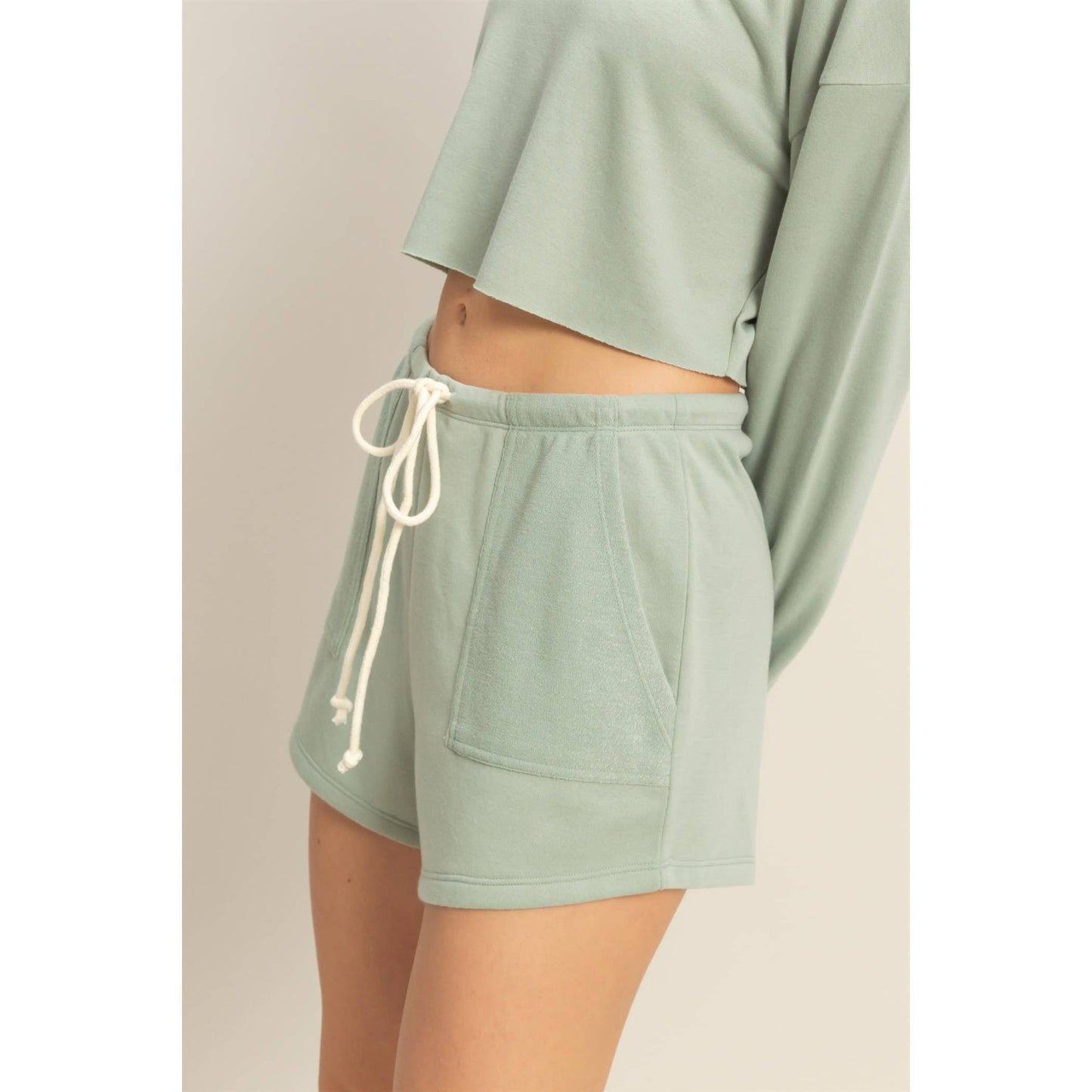 Chloe Mid-Waist Drawstring Shorts