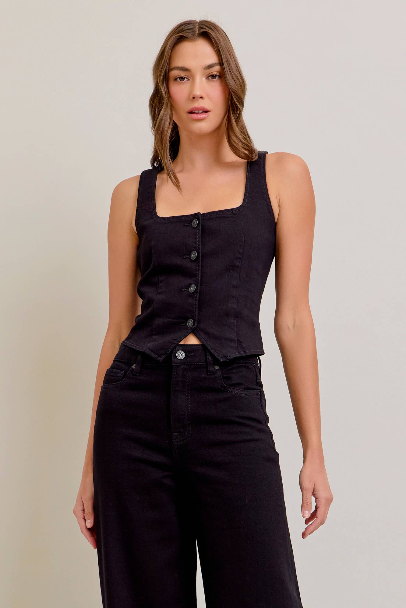 Rebel Black Wash Vest