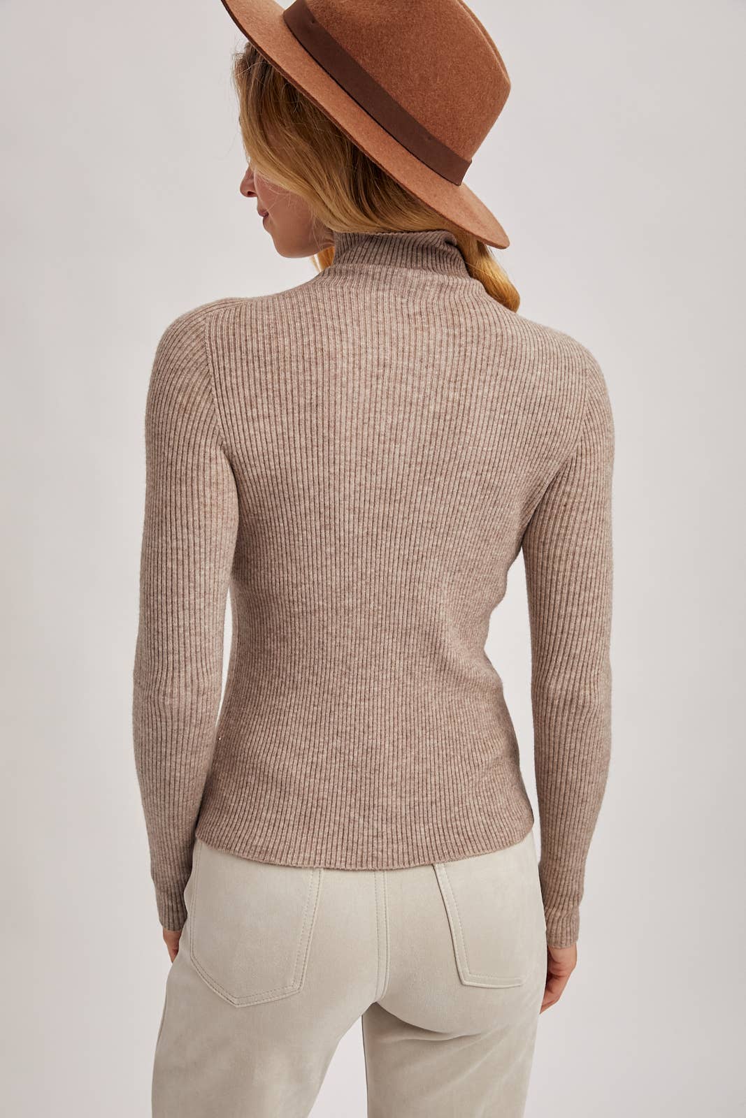 Kara Mock Neck Ribbed Top