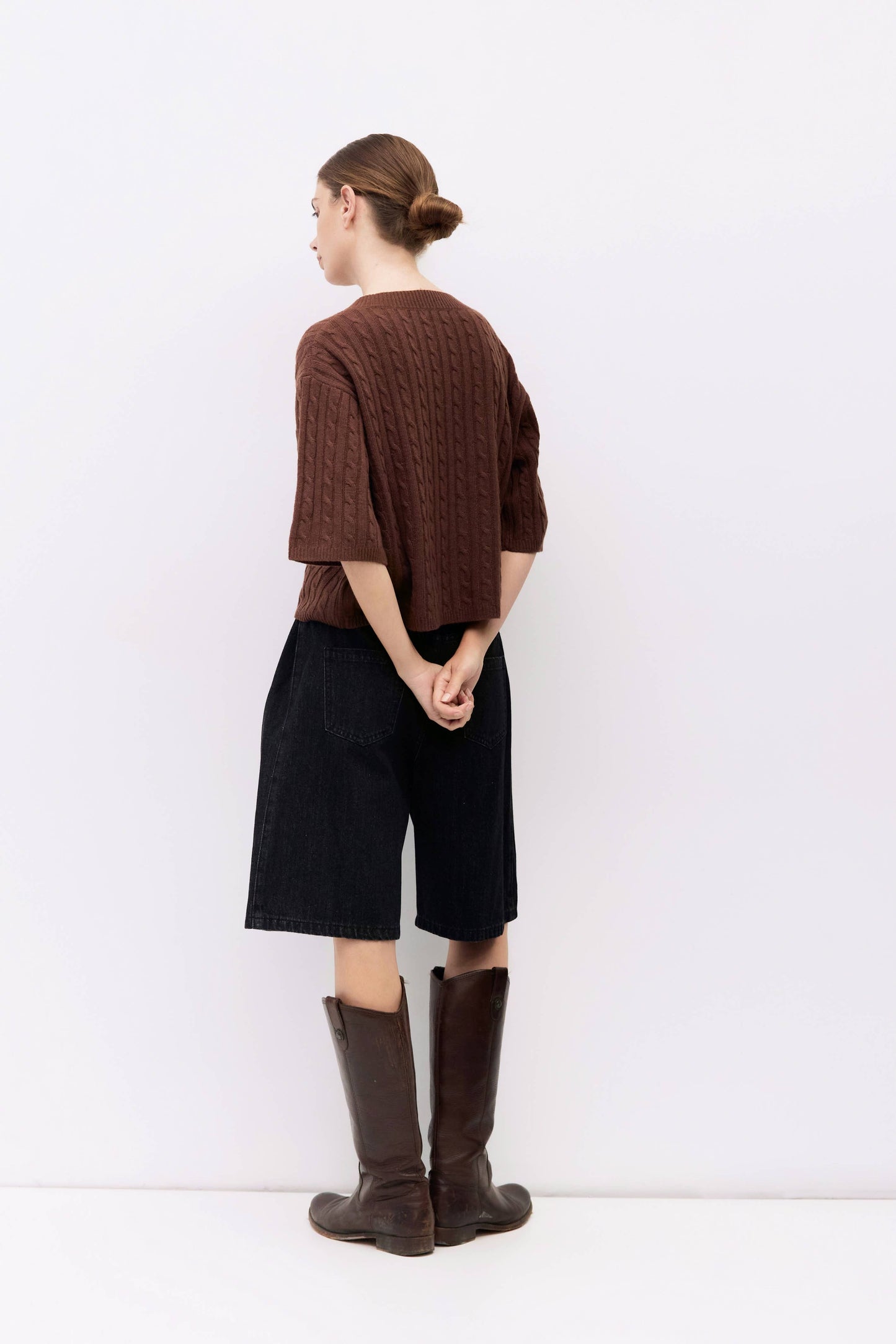 The Poppy Cardigan | Cable Knit Elbow Sleeve Cardigan