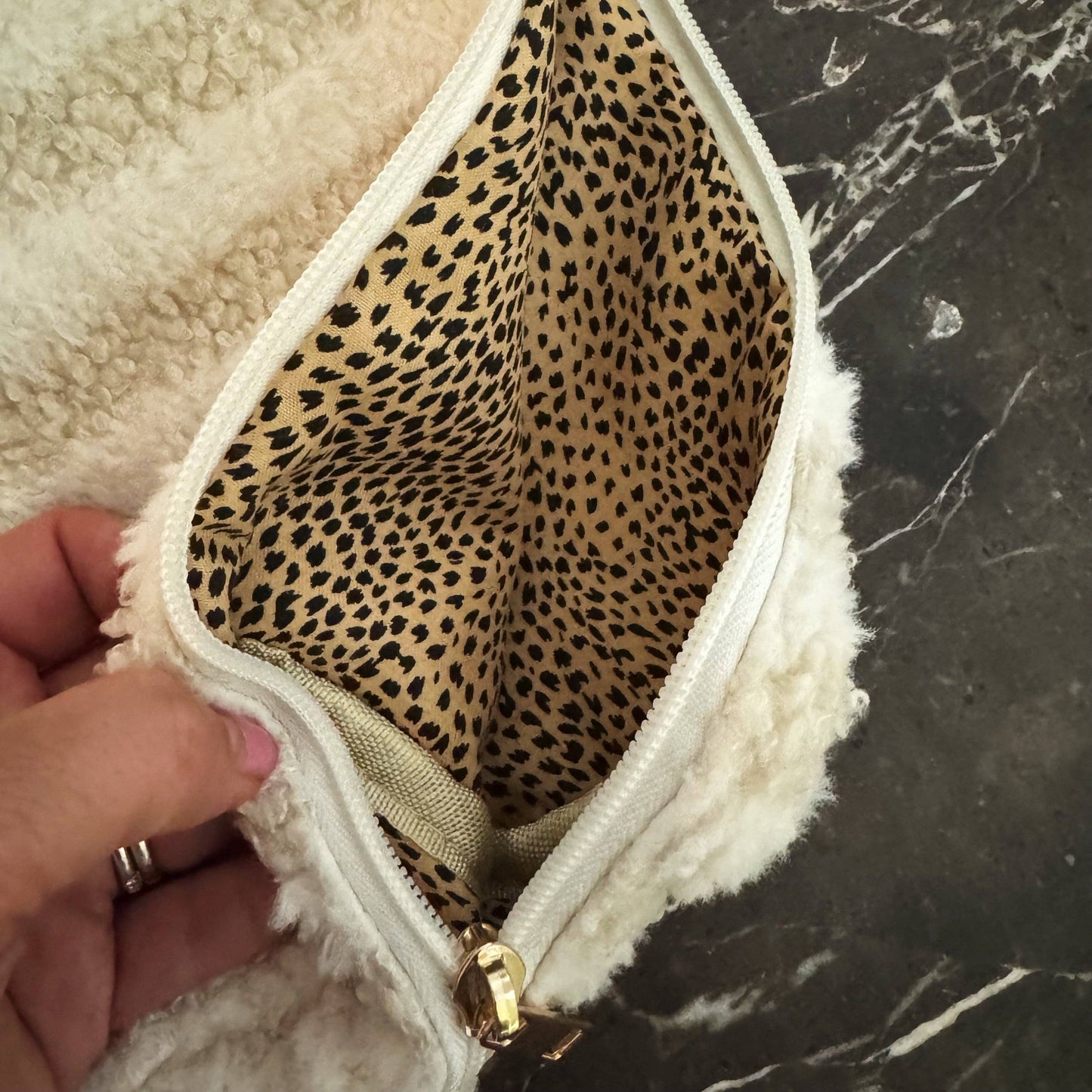 Striped Bouclé Slim Cosmetic Pouch