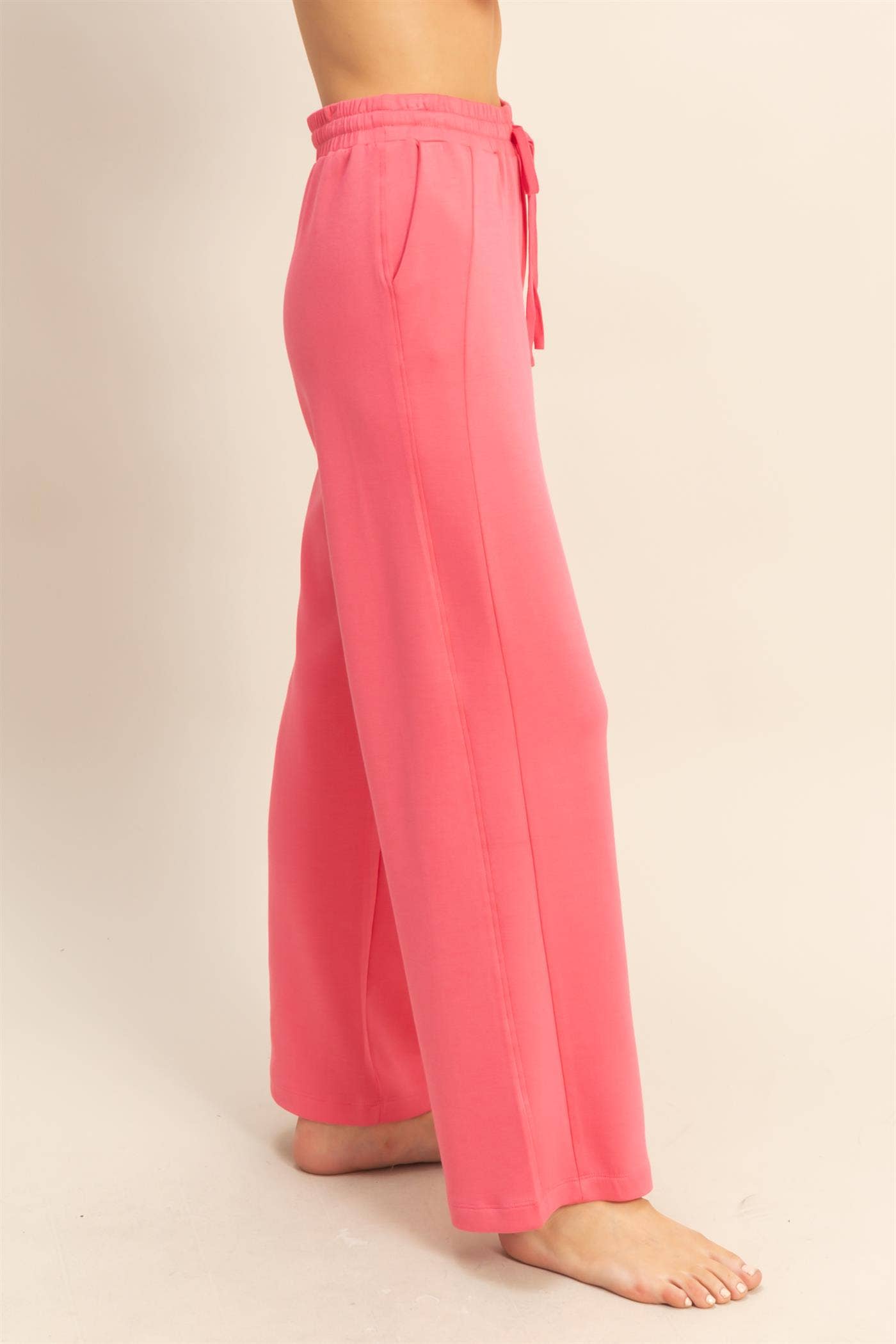 Scuba Wide-Leg Drawstring Sweatpants