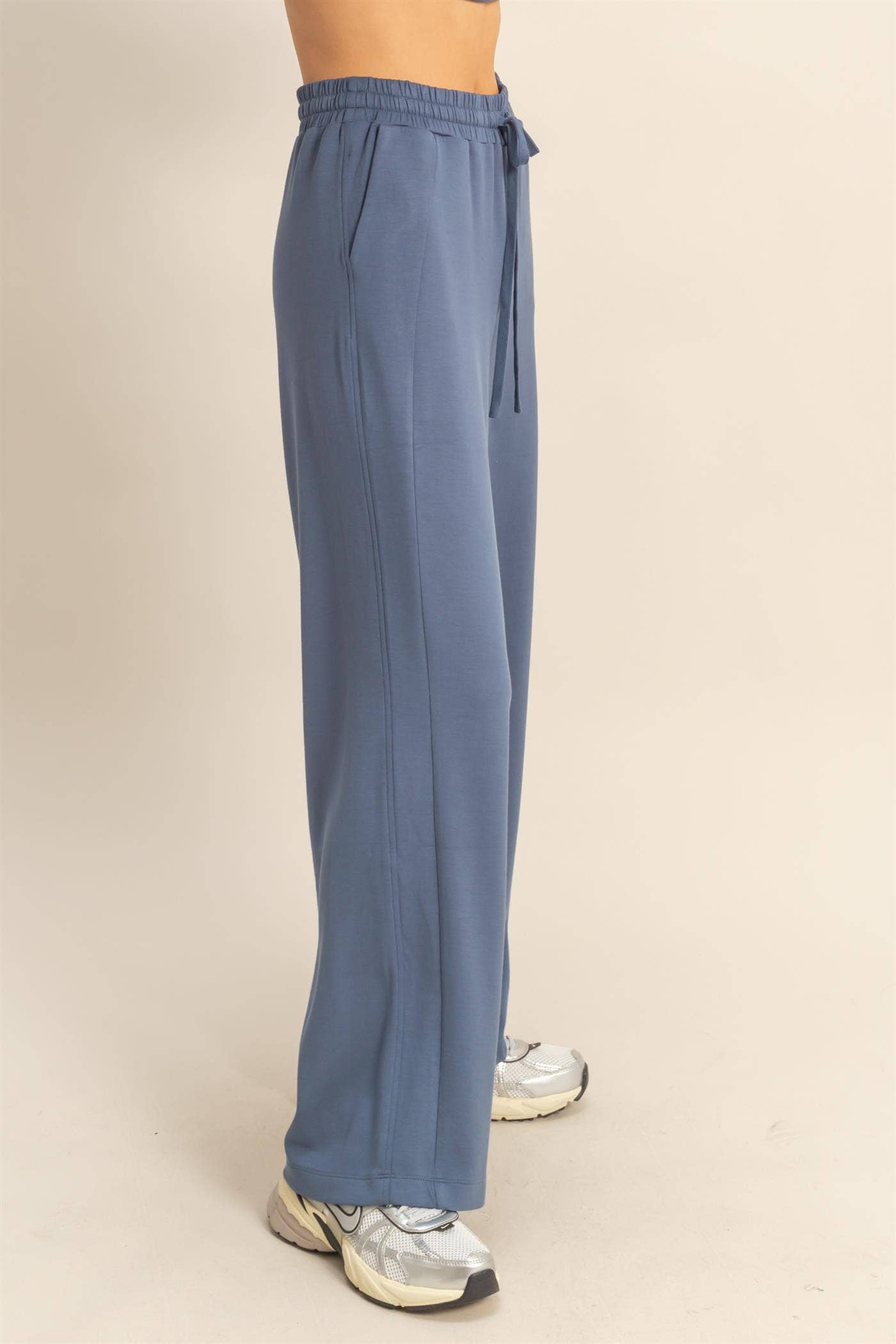 Scuba Wide-Leg Drawstring Sweatpants