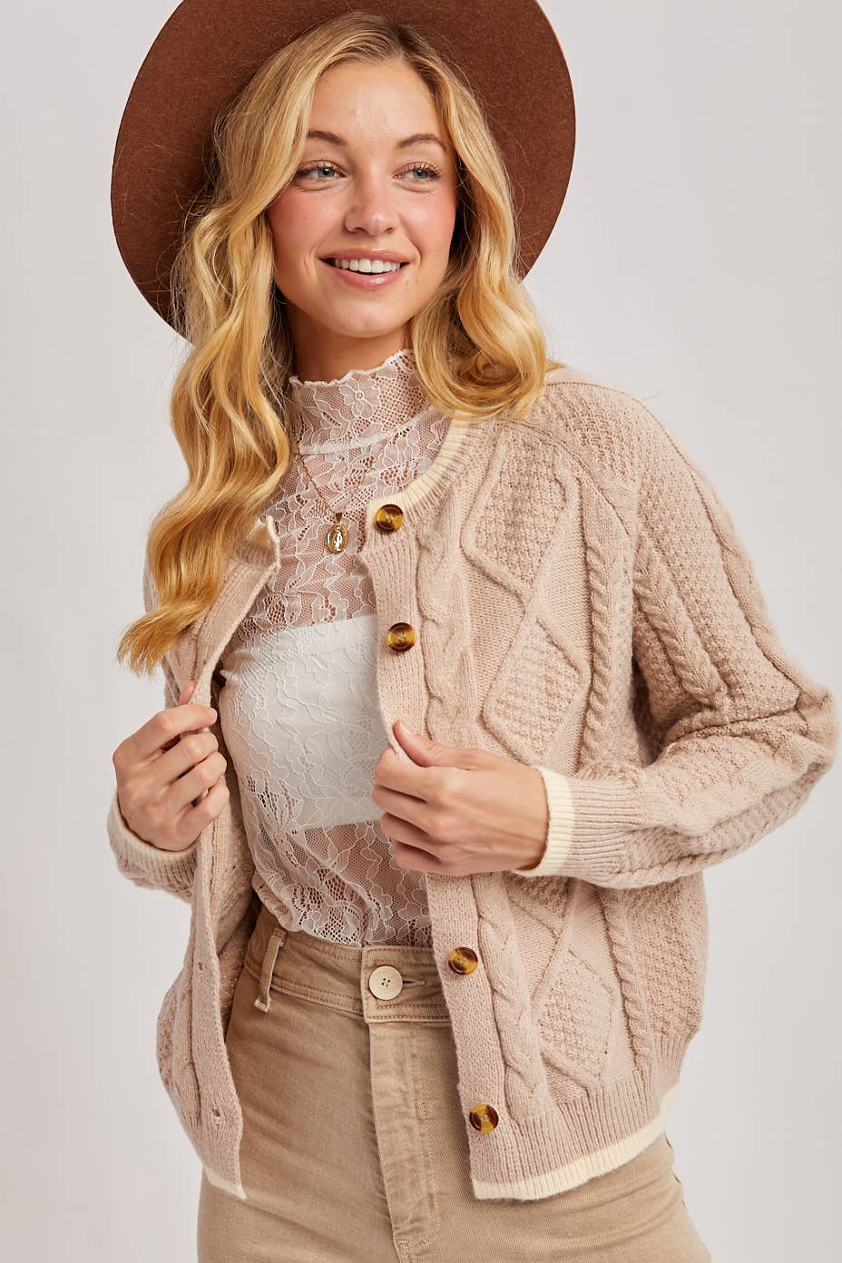 Aubrey Cable-Knit Cardigan