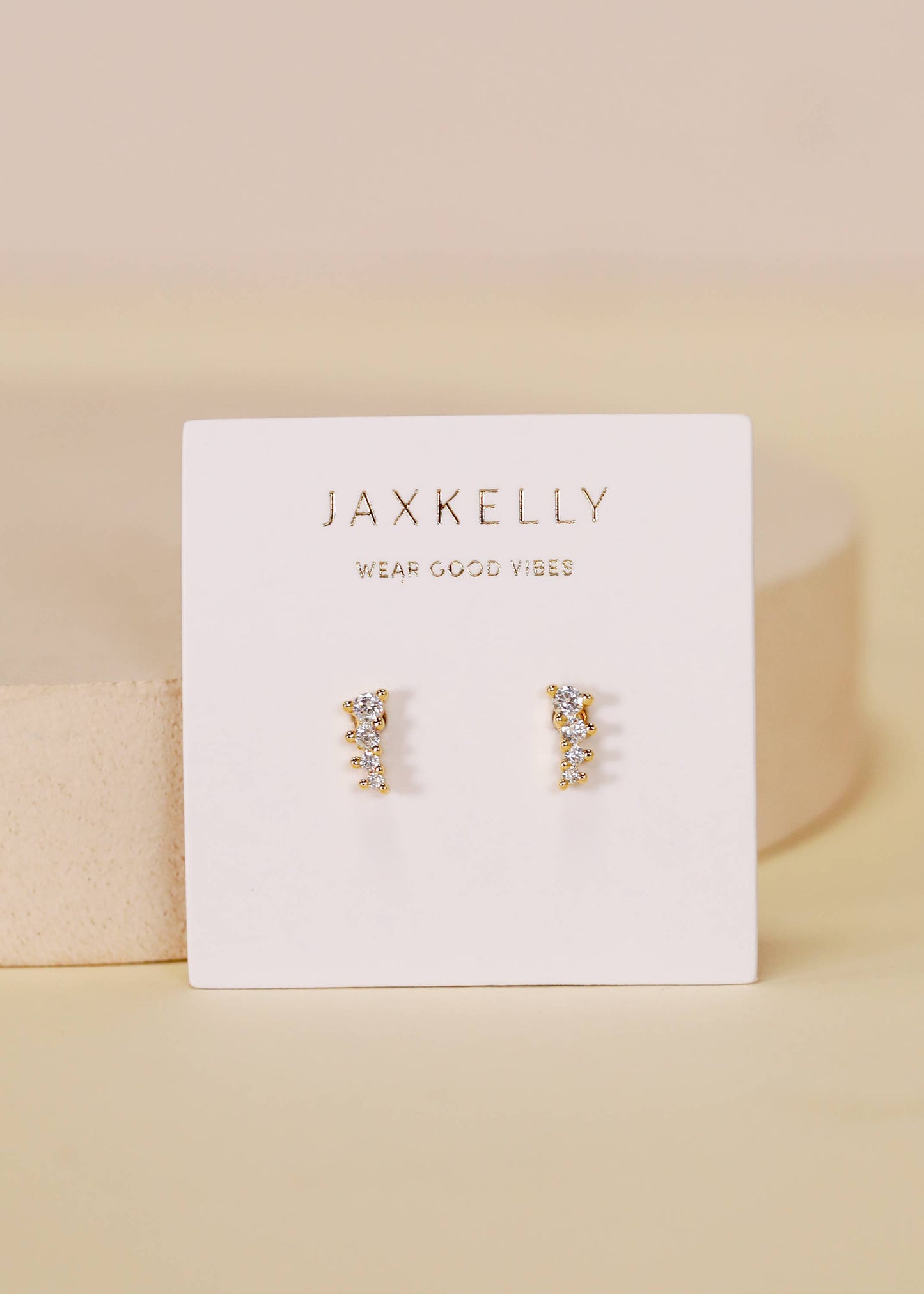 Mini Crawler - White CZ Earrings