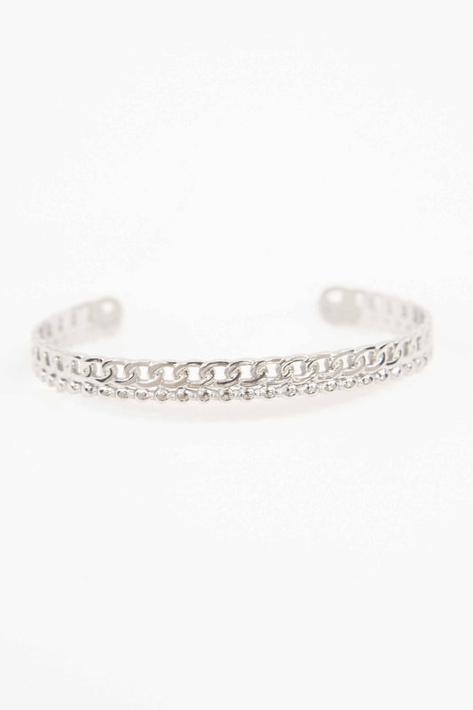 Sequenced Cuff Bracelet | Silver