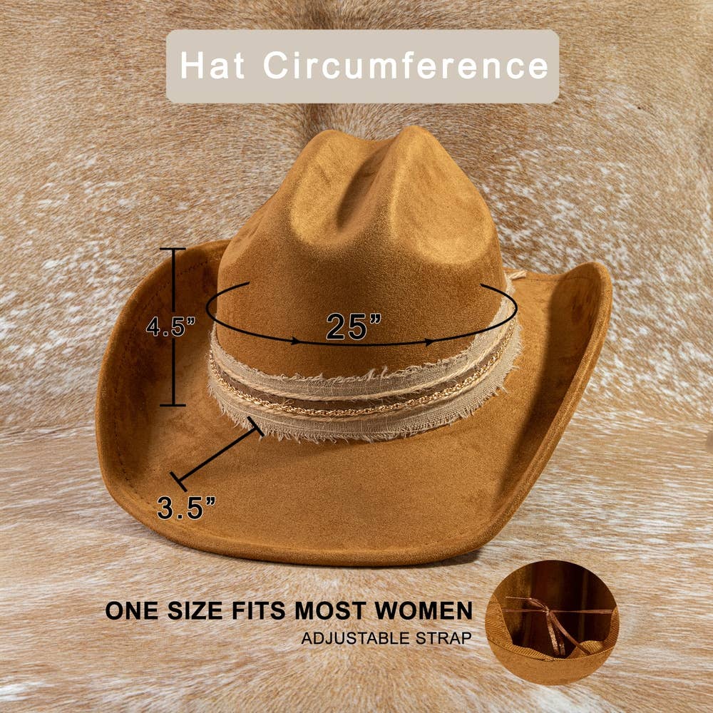 Suede Cowboy Hat / Frayed Chain Band