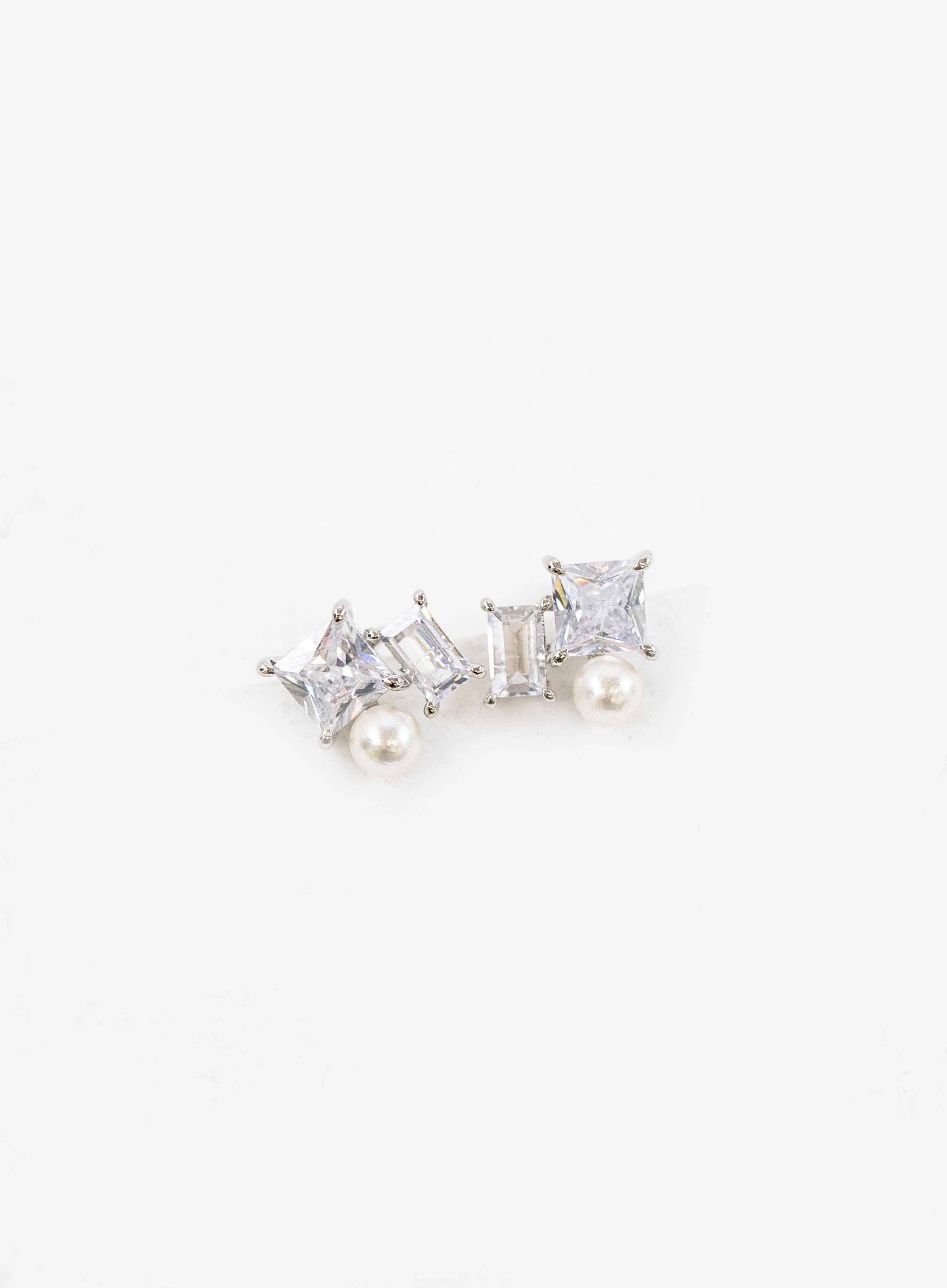 Boxed Cluster Earrings | Silver