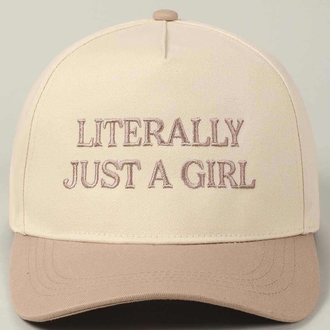 Literally Just A Girl Embroidery Two Tone Trucker Hat