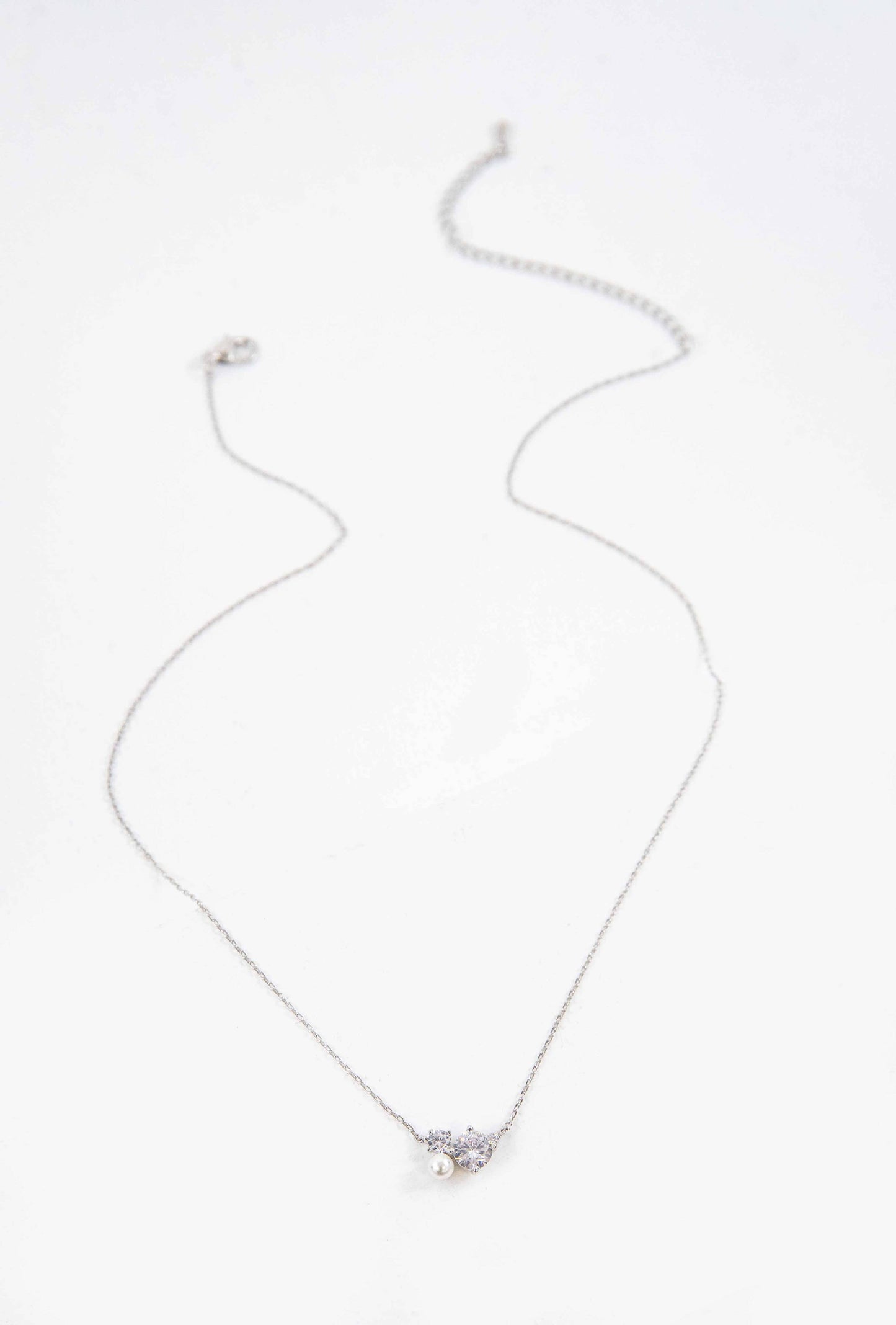 Round Cluster Charm Necklace | Silver