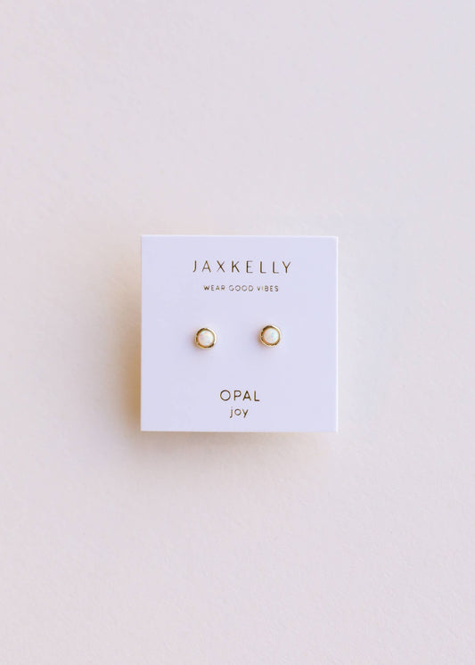 Simple Stud - White Opal