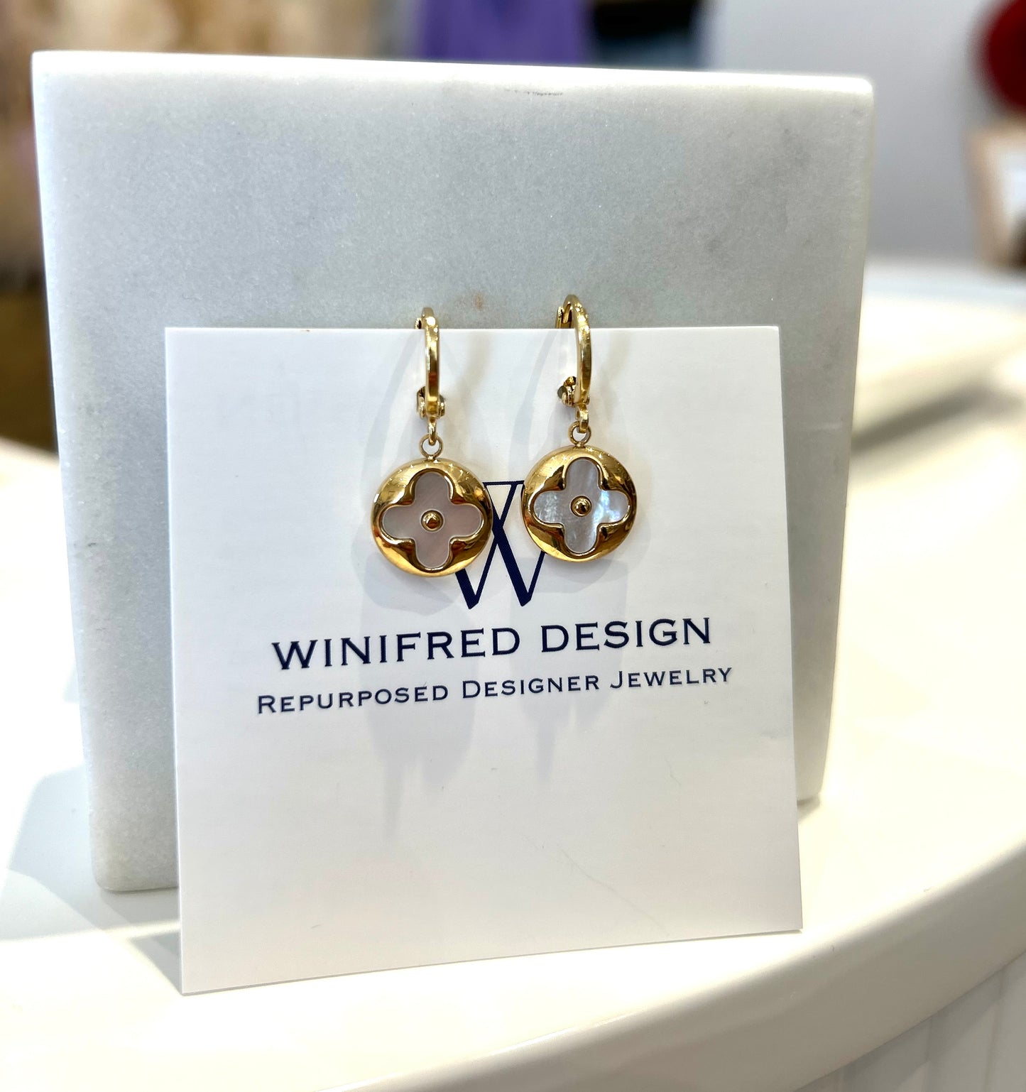 LV Flower Huggie Earrings