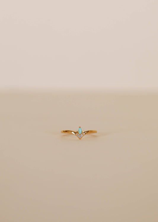 Floating Gemstone - Turquoise & CZ