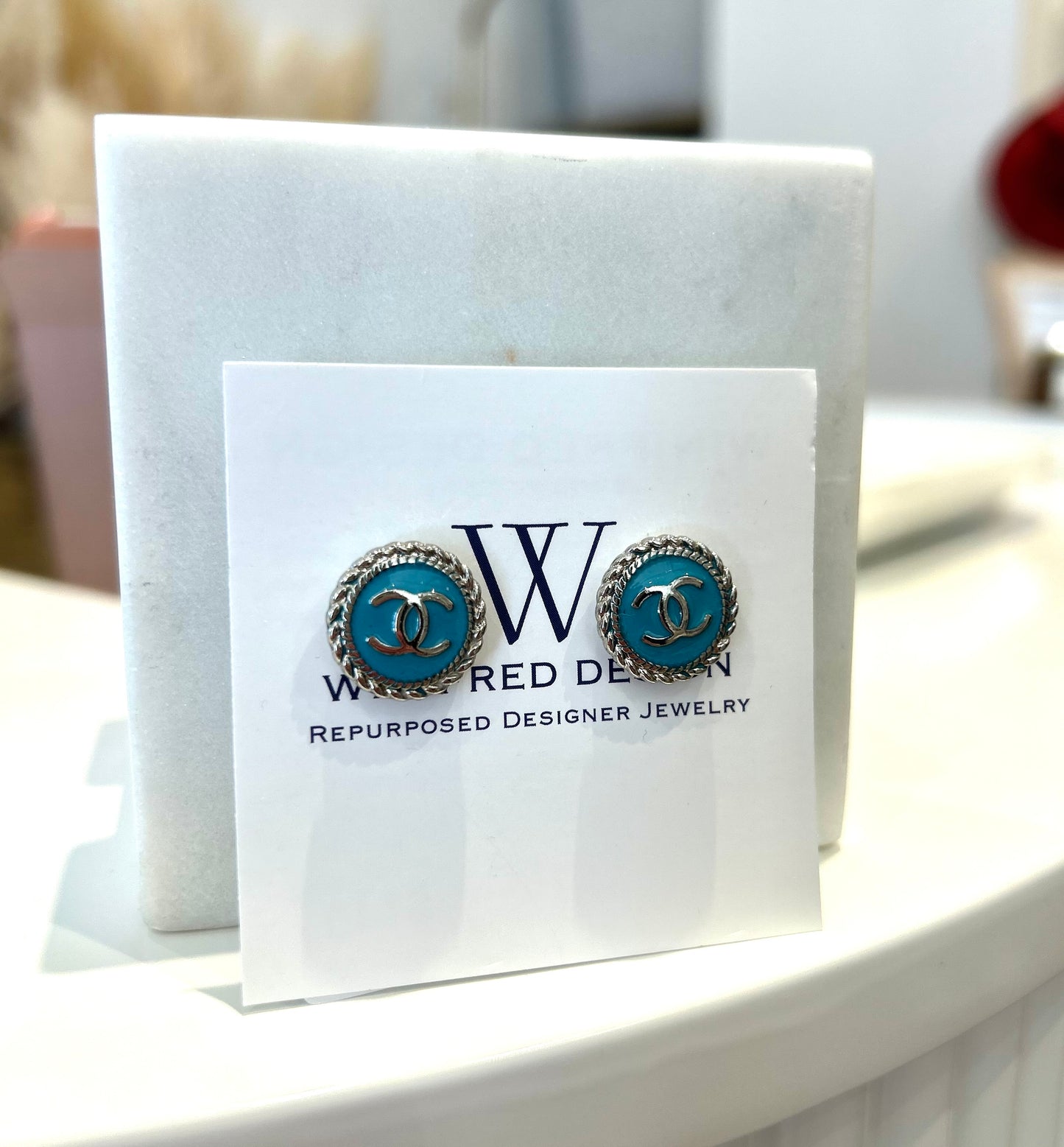 Turquoise Chanel Silver Earrings