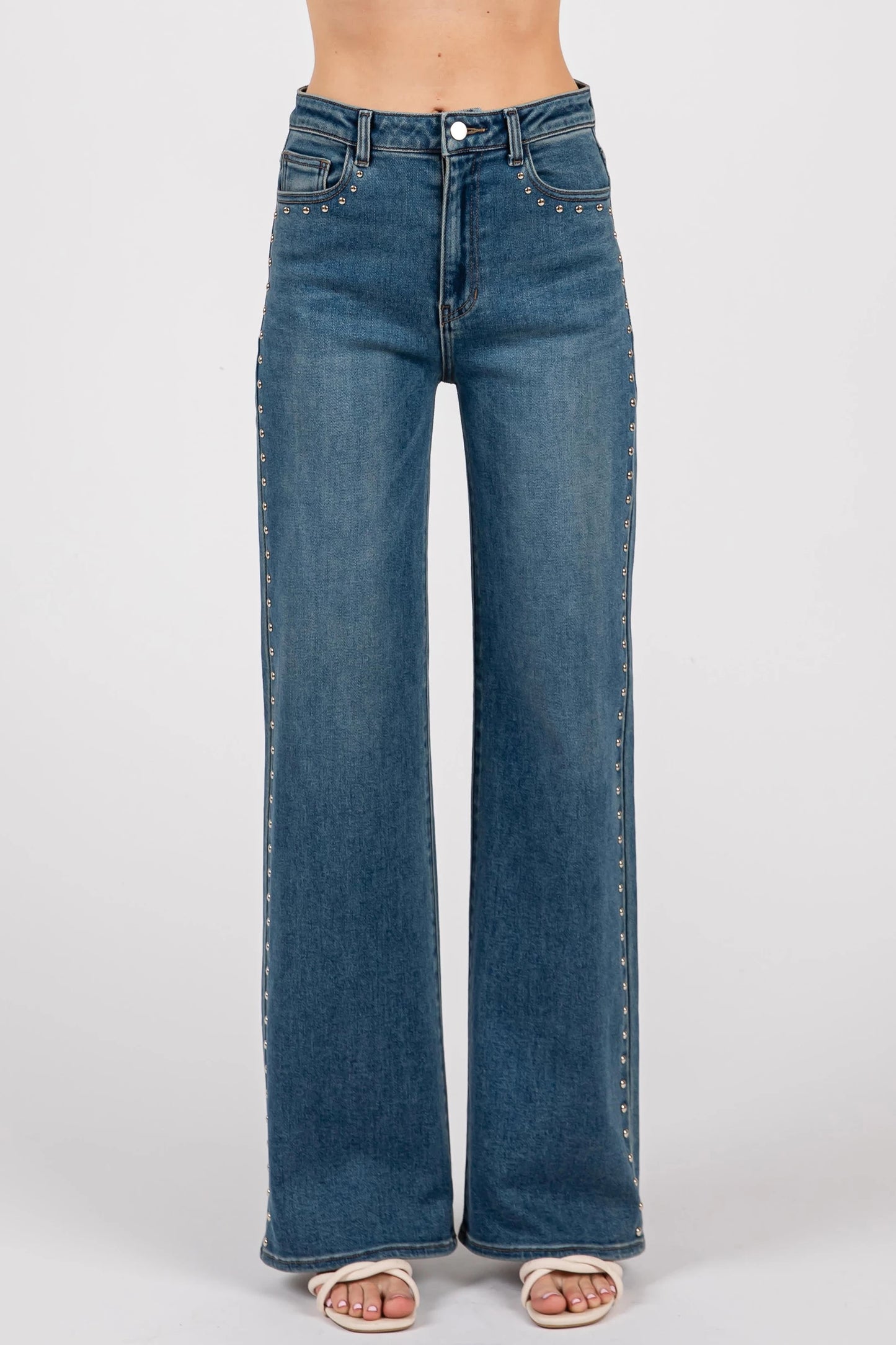Studded Medium Denim - L.T.J.