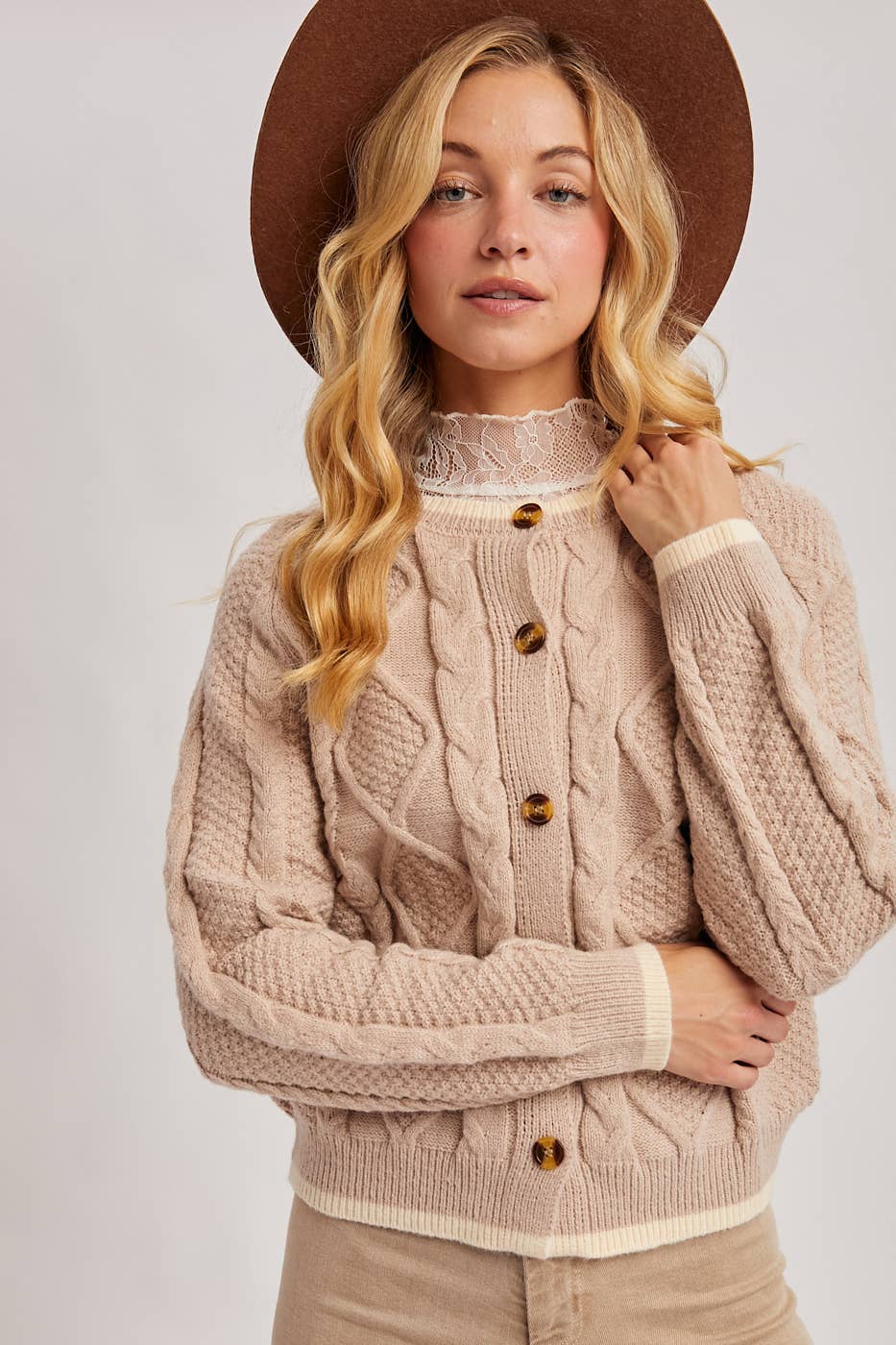 Aubrey Cable-Knit Cardigan