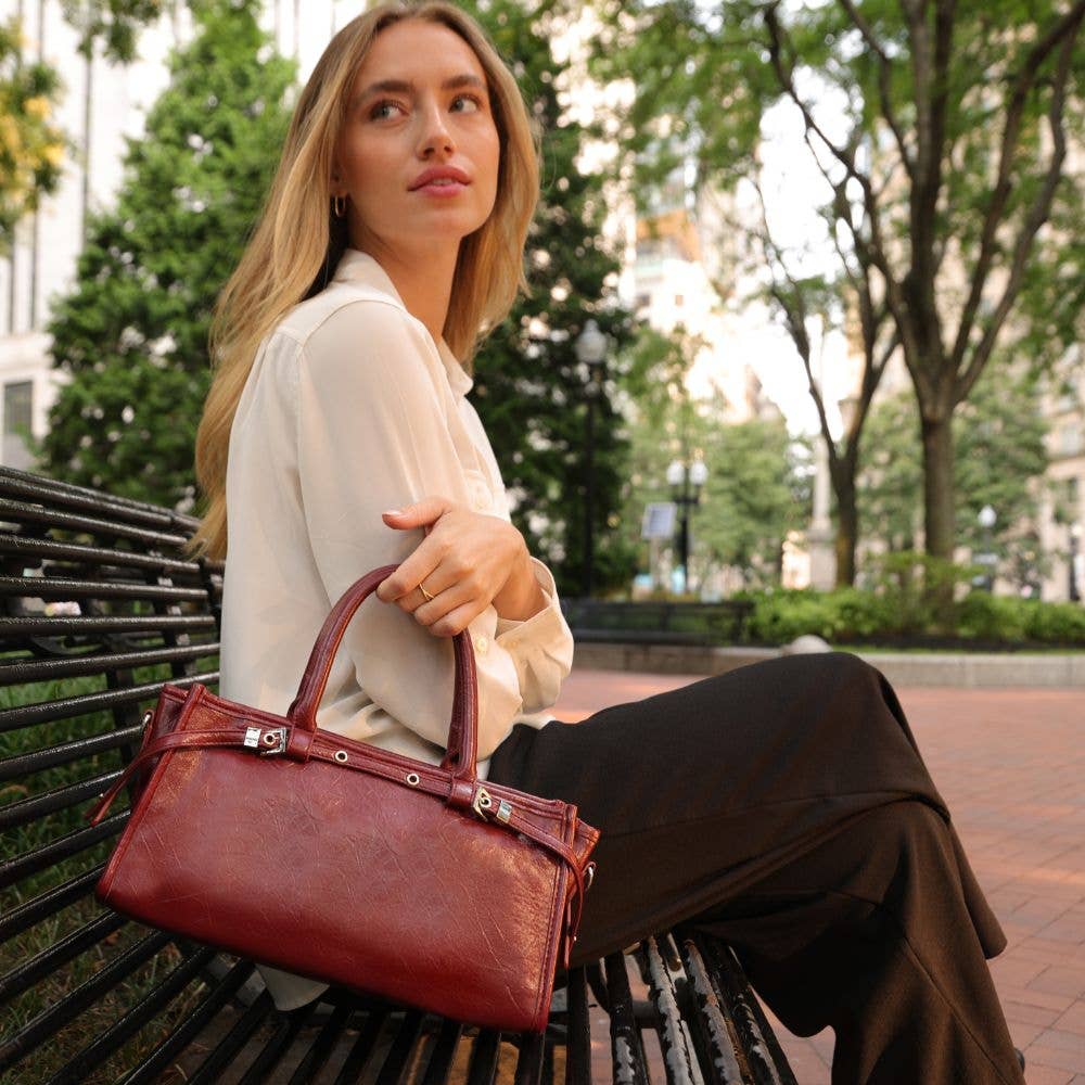 Rhonda Tan Recycled Vegan Top Handle Bag
