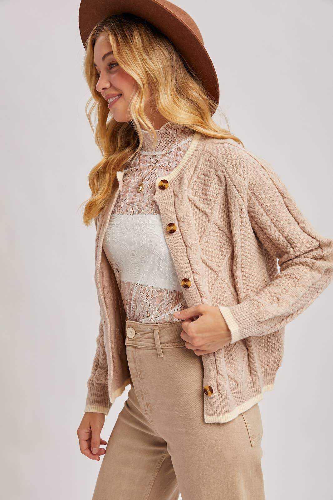 Aubrey Cable-Knit Cardigan