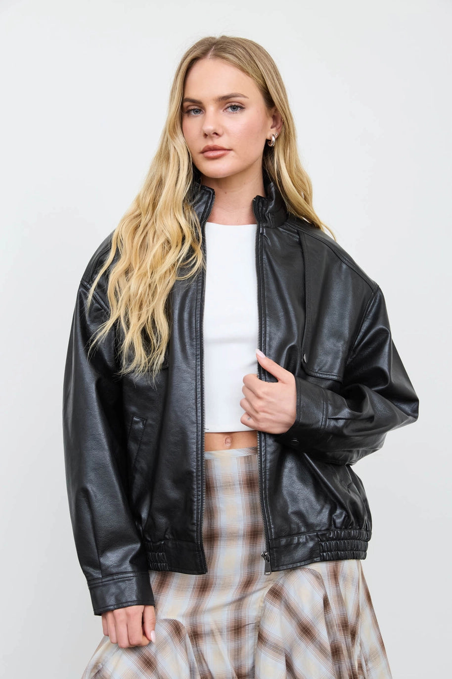 Lexi Bomber Faux Leather Jacket