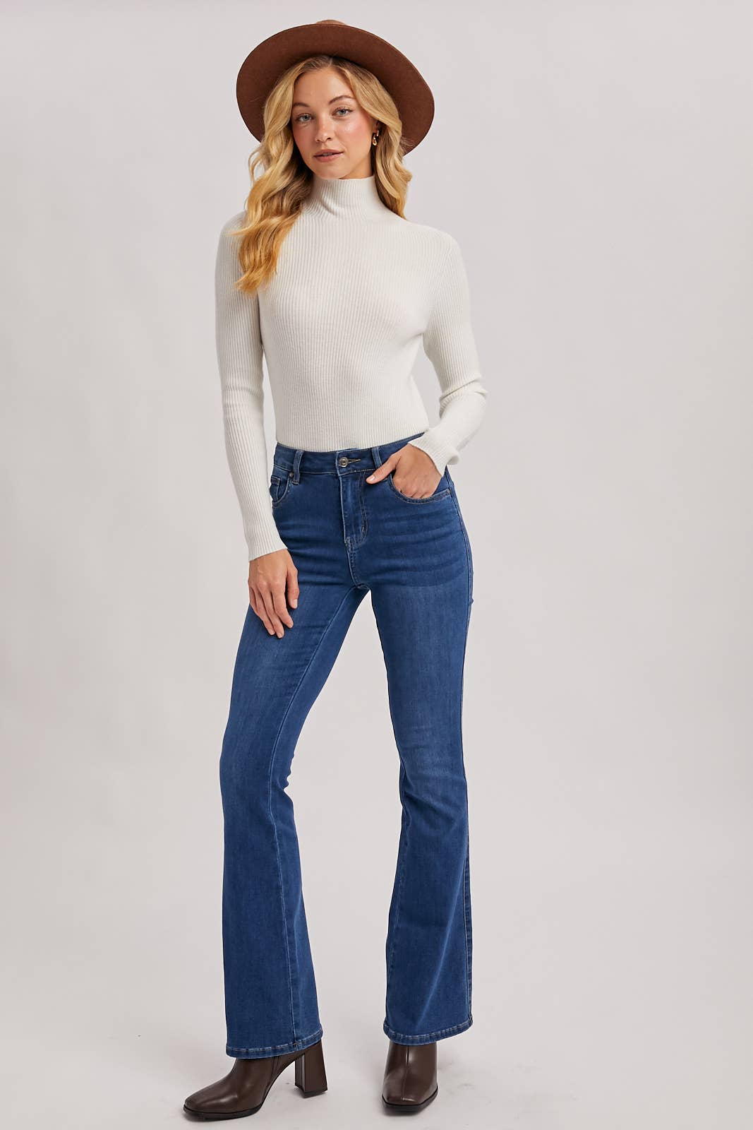 Kara Mock Neck Ribbed Top