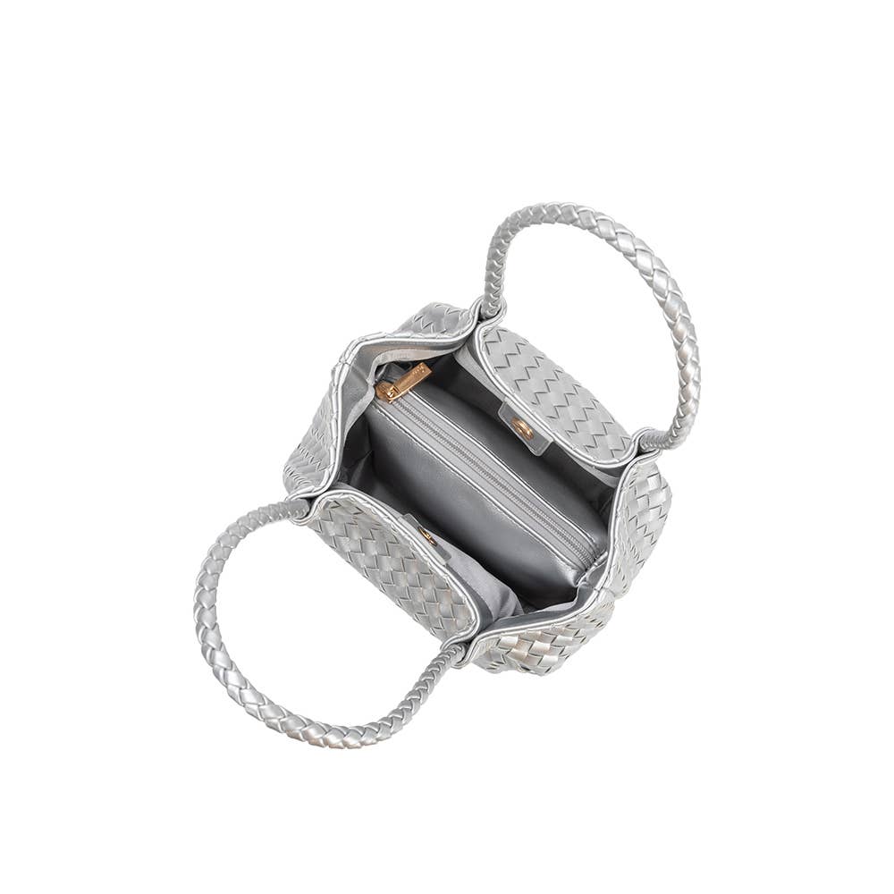 Anahi Silver Top Handle Bag