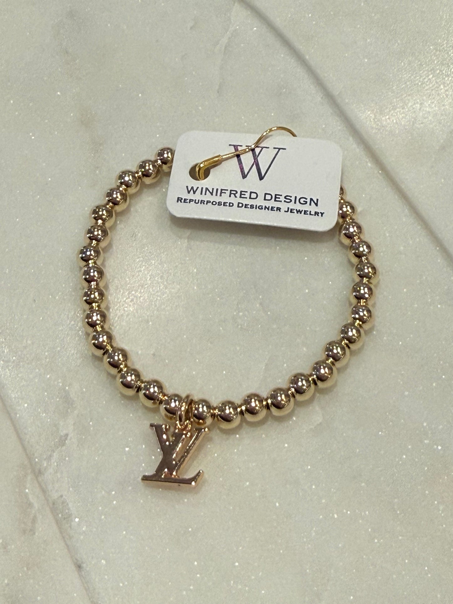 Beaded Gold LV Bracelet