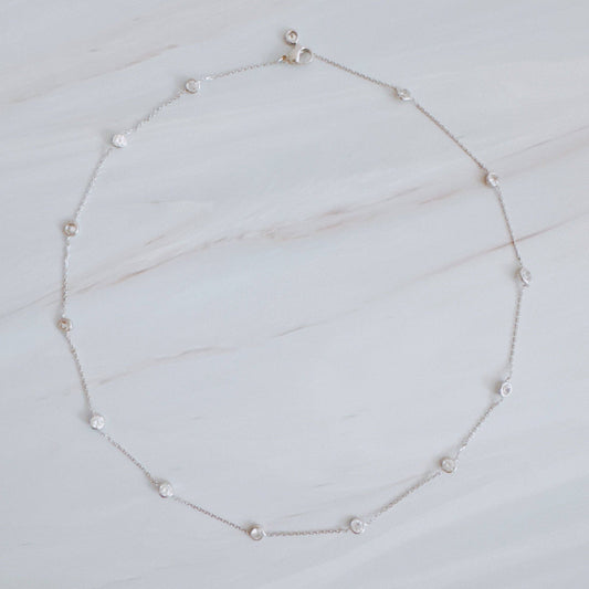 Bezel Sparkle Station Necklace