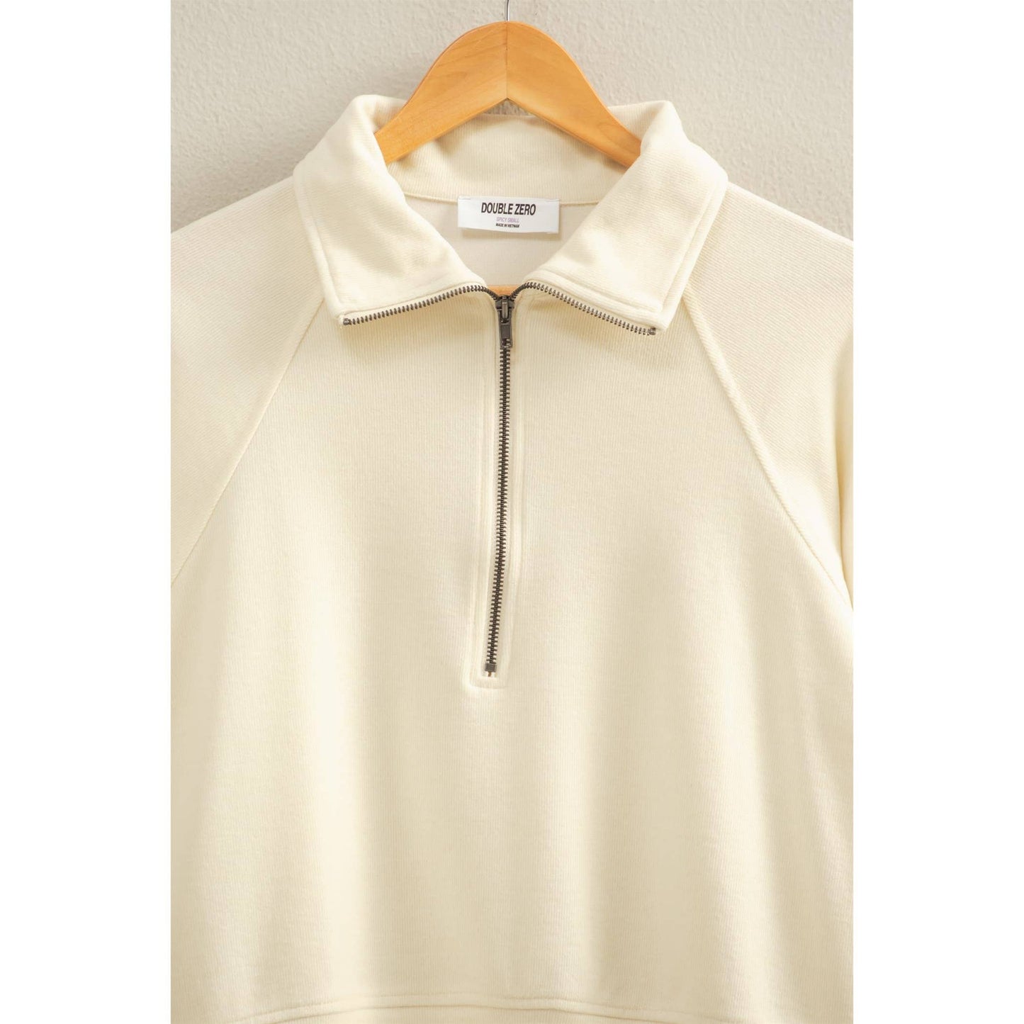 Sylvia Ribbed Half-Zip Sweatshirt