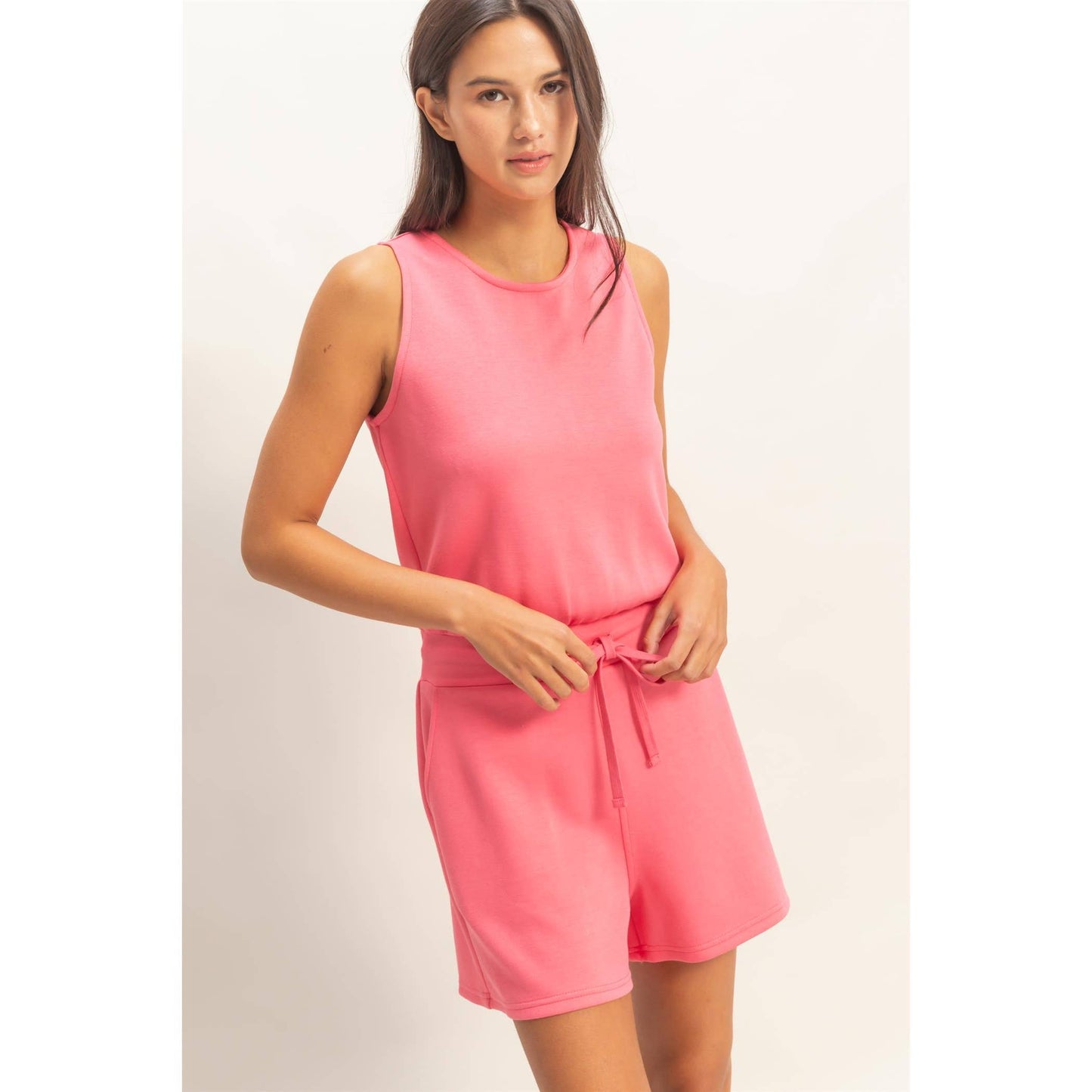 Violet Drawstring Waist Romper