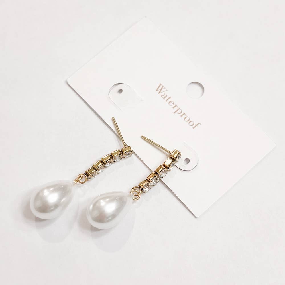 Crane Diamond Pearl Earrings