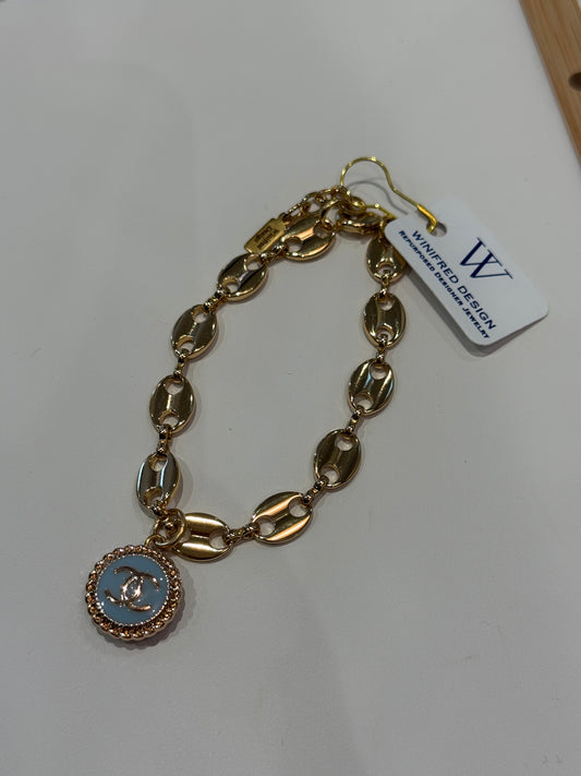 Gold Chanel - Blue Chunky Bracelet