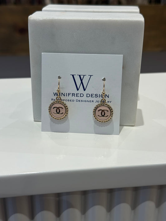 Light Pink Chanel Gold Earrings