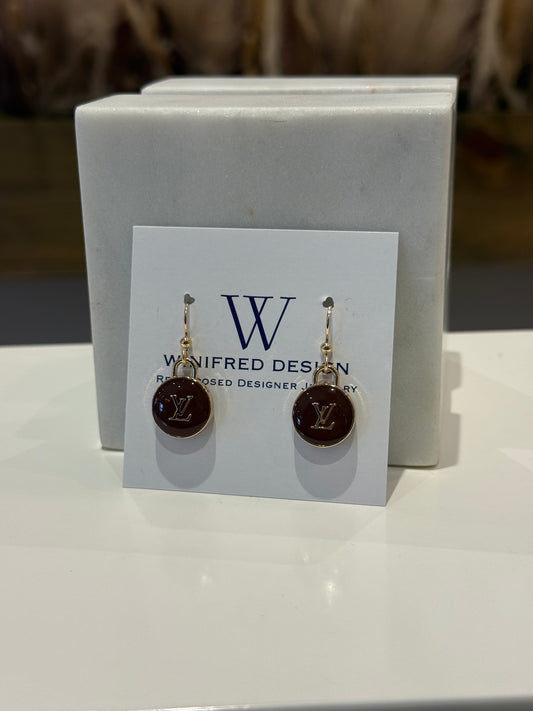Brown LV Gold Earrings