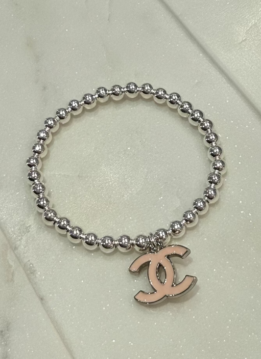 Pink Chanel Silver Bracelet