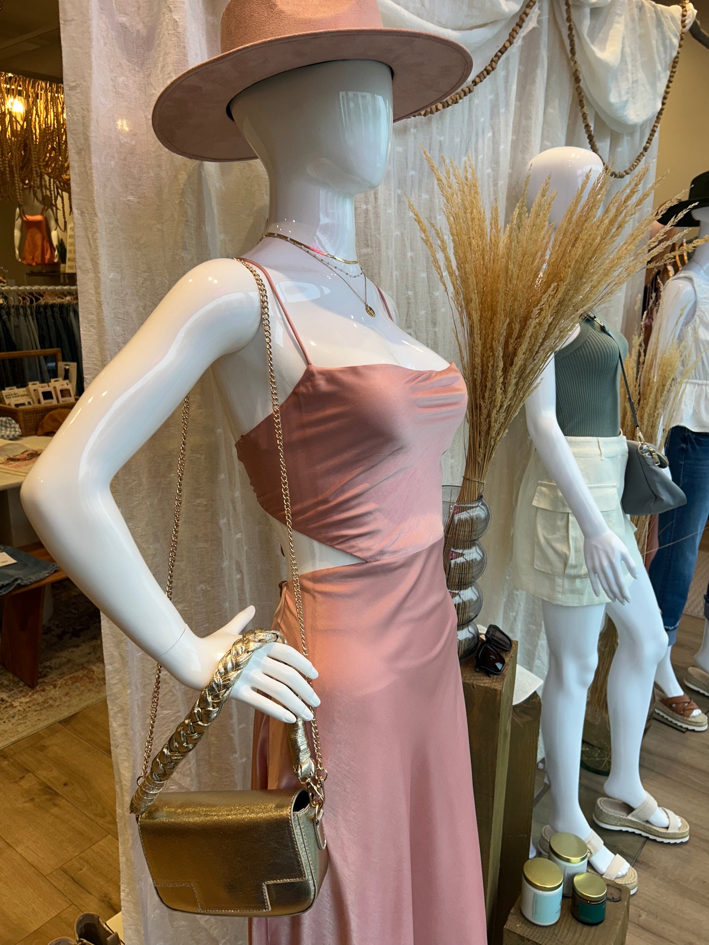 Champagne Pink Silk Dress
