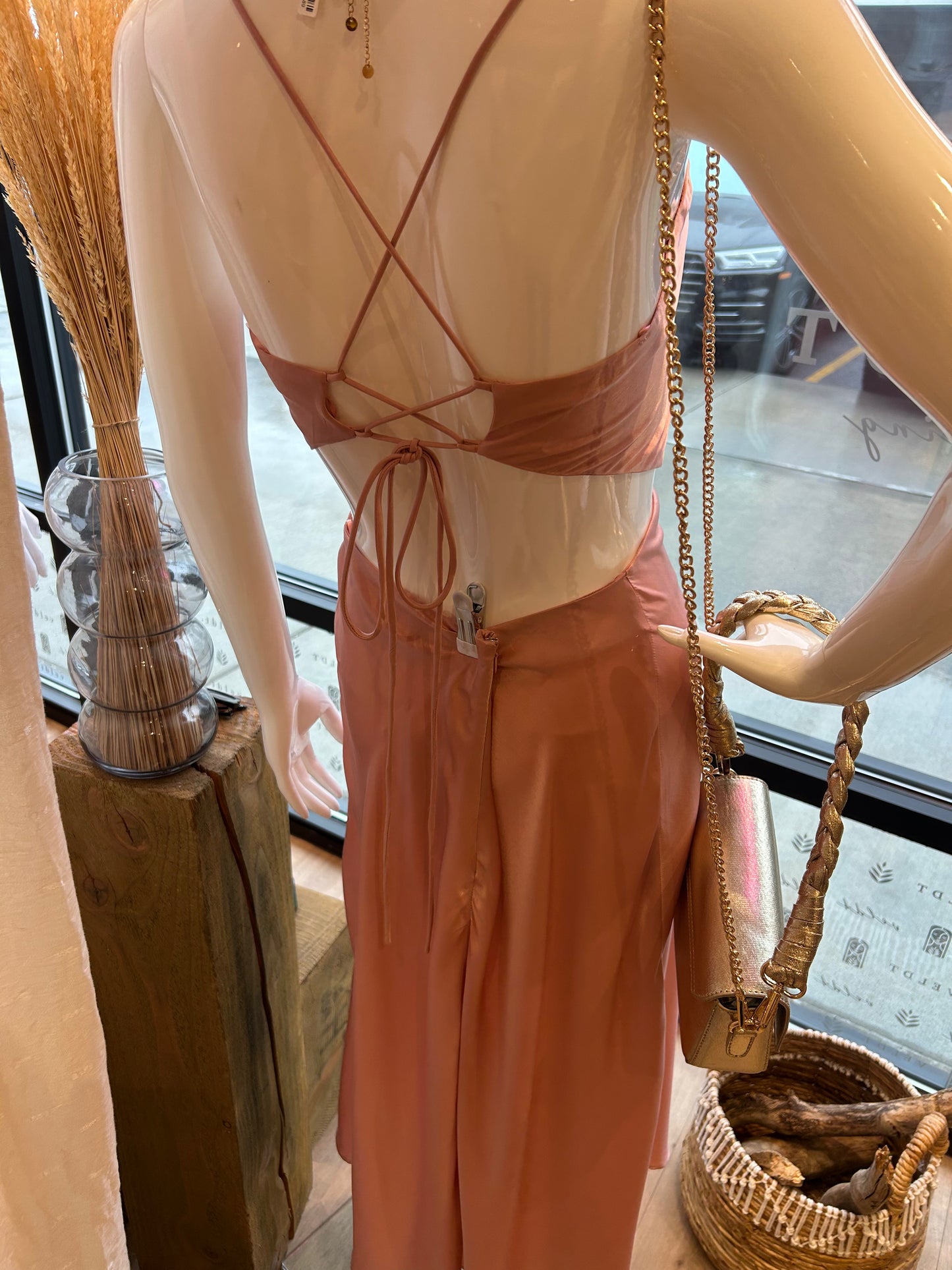 Champagne Pink Silk Dress