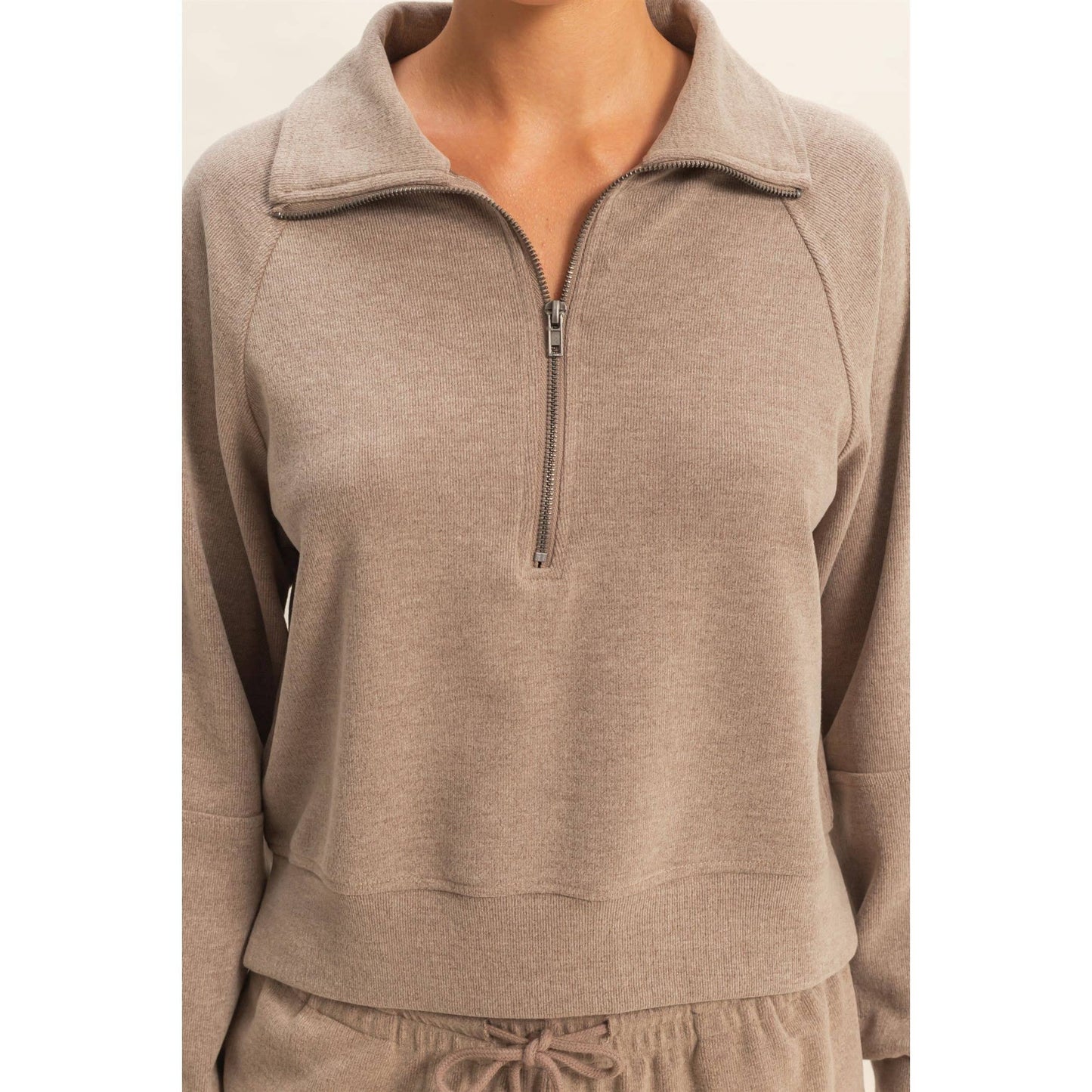 Sylvia Ribbed Half-Zip Sweatshirt