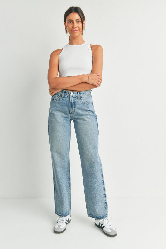 Relaxed Straight Jeans - Just Black Denim