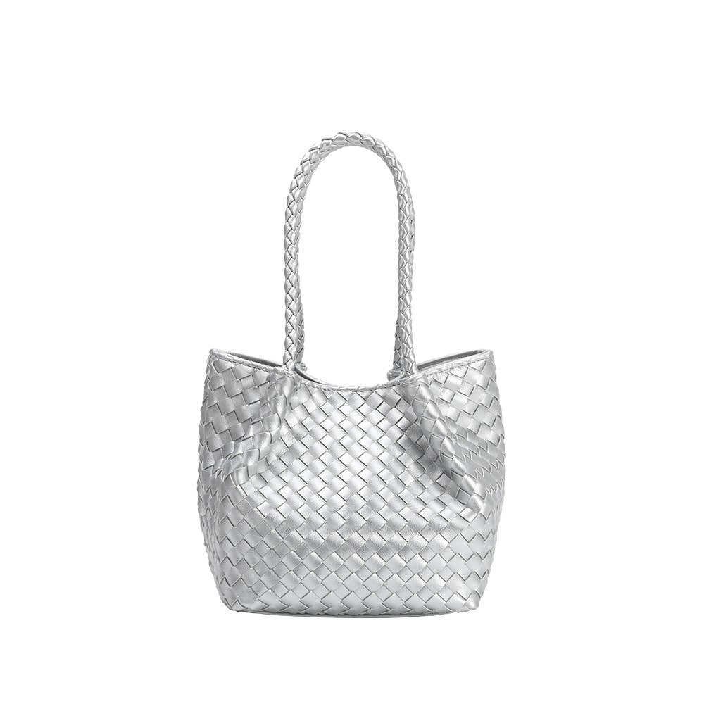 Anahi Silver Top Handle Bag