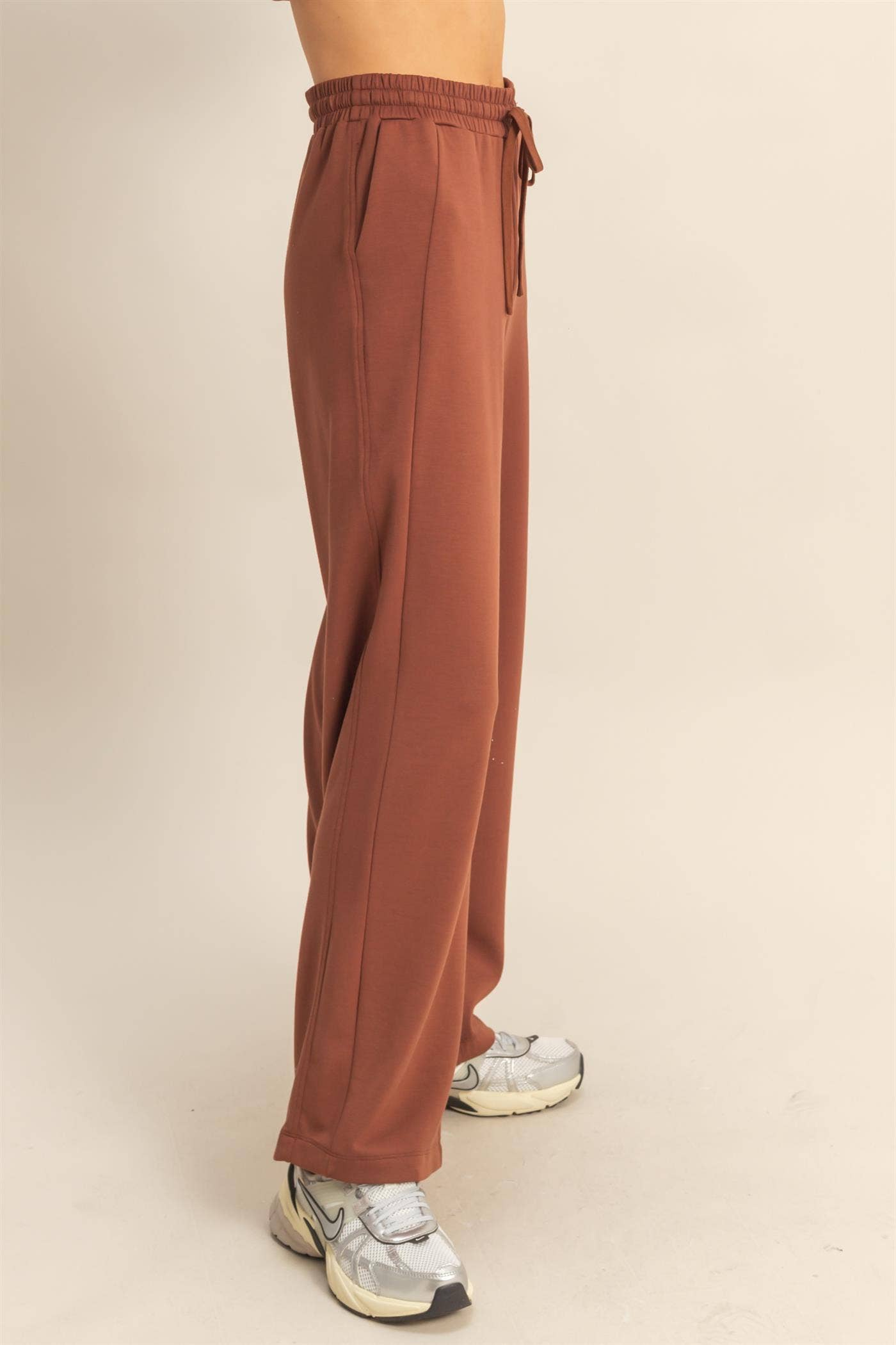 Scuba Wide-Leg Drawstring Sweatpants