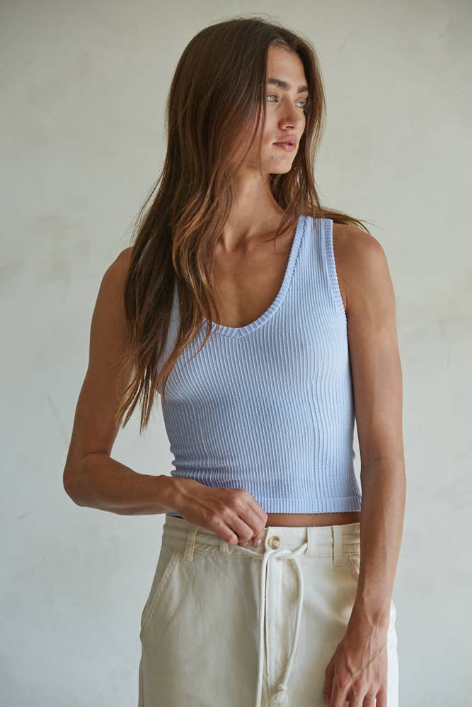 Brynn Seamless Ribbed V-Neck Tank