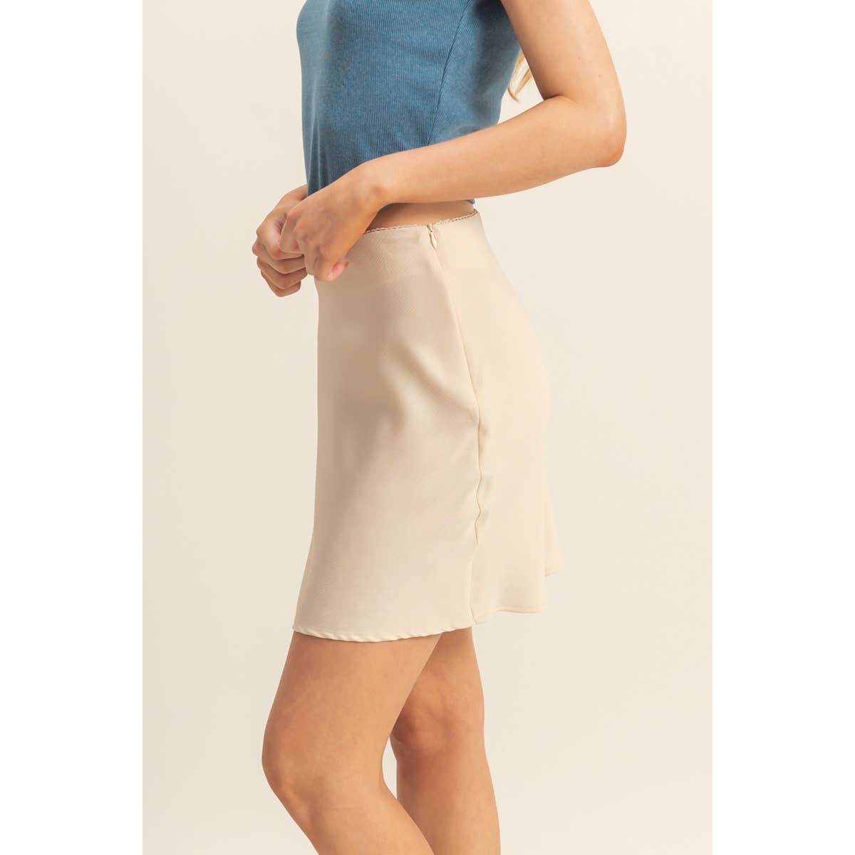 Stella High Waist Mini Slip Skirt