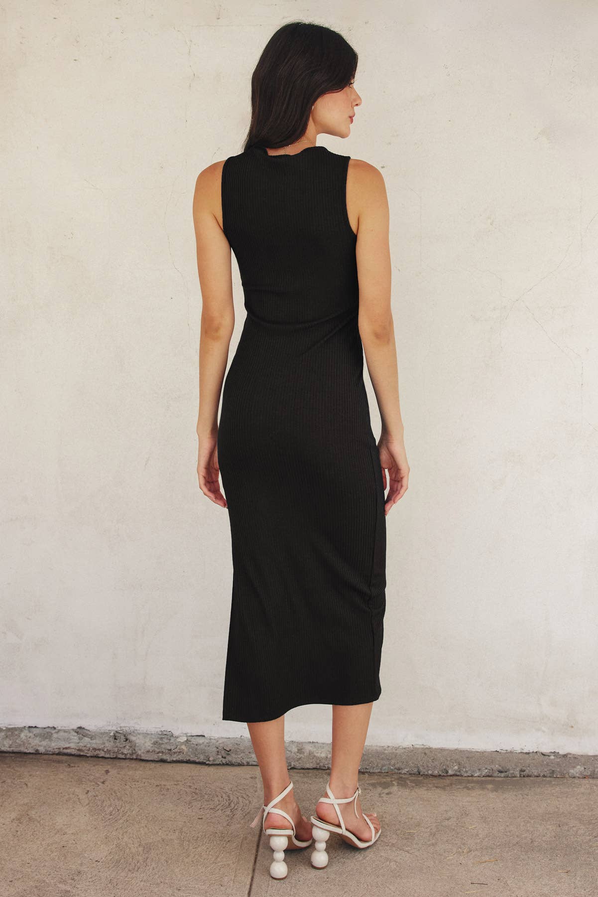 Keep It Simple Mock Neck Midi Slip Dress