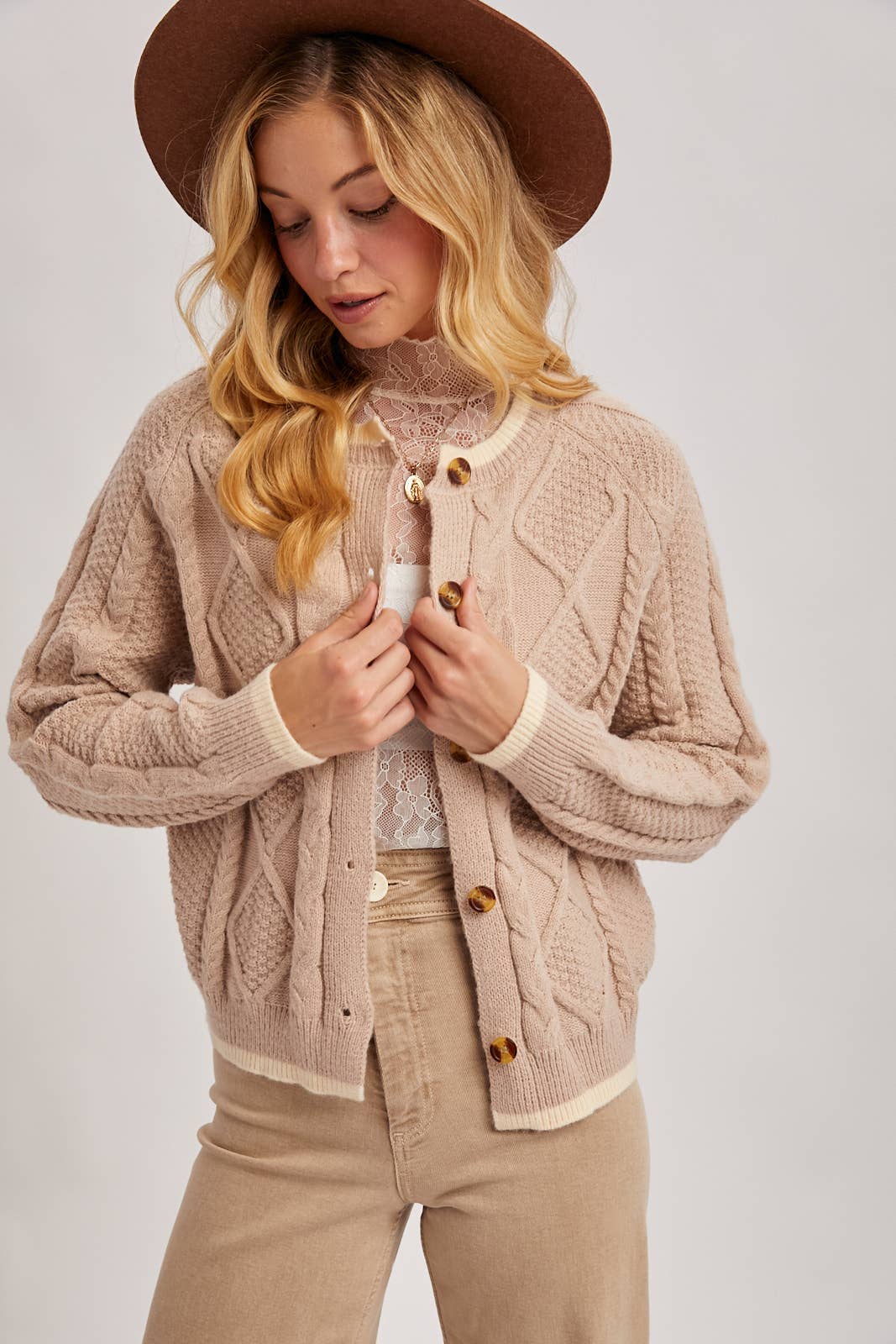 Aubrey Cable-Knit Cardigan