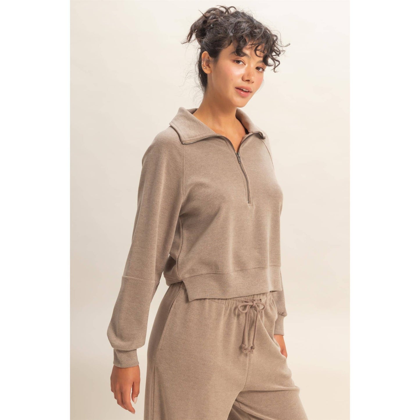 Sylvia Ribbed Half-Zip Sweatshirt