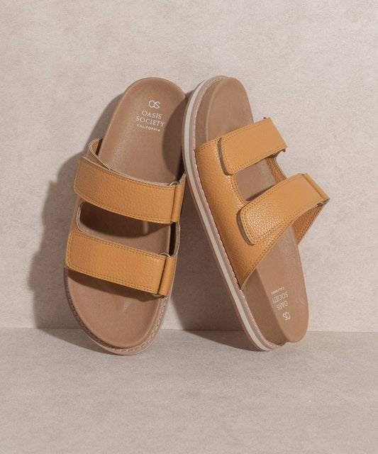 The Sienna Cognac | Double Strap Slide